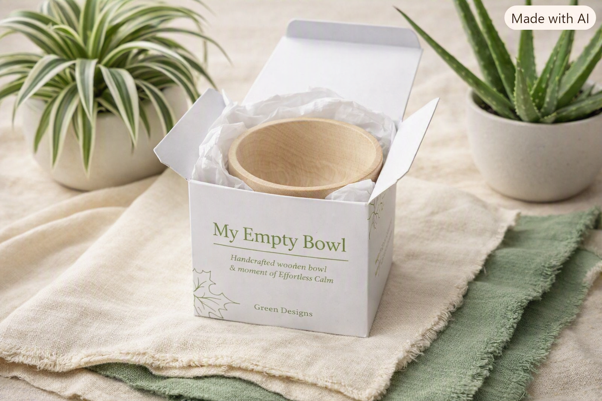 My Empty Bowl | Handcrafted Wooden Mindful Bowl | Meditation & Grounding Tool | Gift for Mindfulness