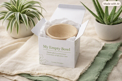 My Empty Bowl | Handcrafted Wooden Mindful Bowl | Meditation & Grounding Tool | Gift for Mindfulness