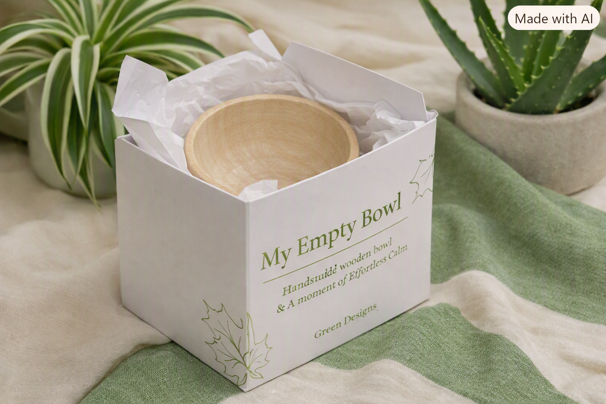 My Empty Bowl | Handcrafted Wooden Mindful Bowl | Meditation & Grounding Tool | Gift for Mindfulness